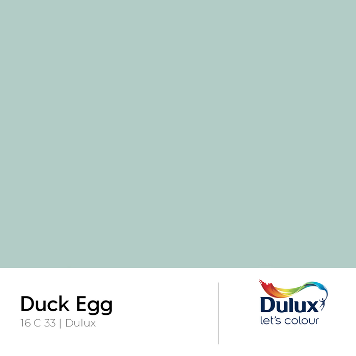 6mm Toughened Painted Kitchen Glass Splashback - Duck Egg 16C33 Dulux