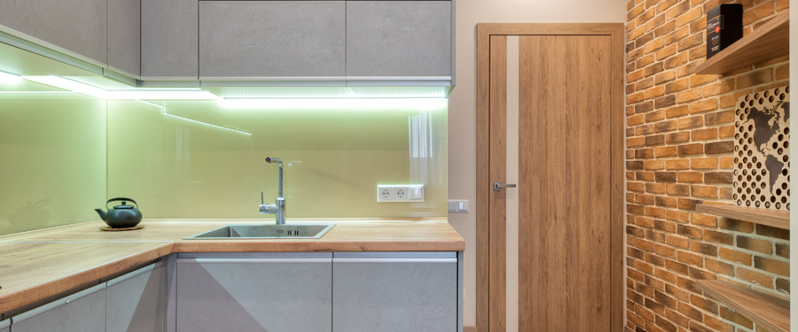 Lime Green Glass Kitchen Splashback