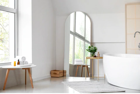 Bathroom arch mirror