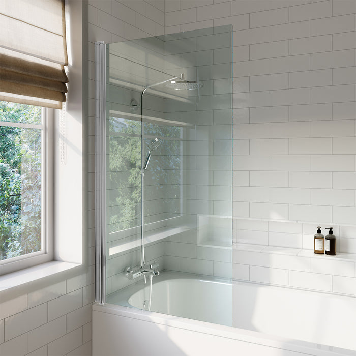 8mm Toughened Glass Bath Screen with Wall Profile Hinge