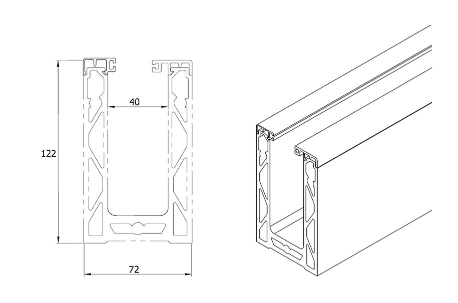 3M Glass Balustrade Channel with Wedge Kit and End Caps