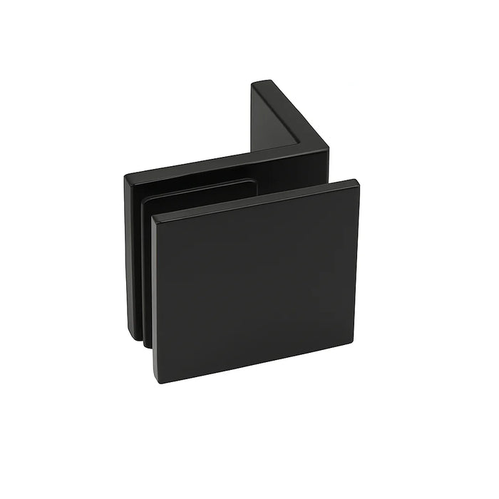 90° Offset Plate Wall to Glass Bracket Matt Black