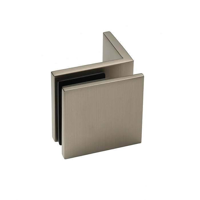 90° Offset Plate Wall to Glass Bracket Satin Nickel