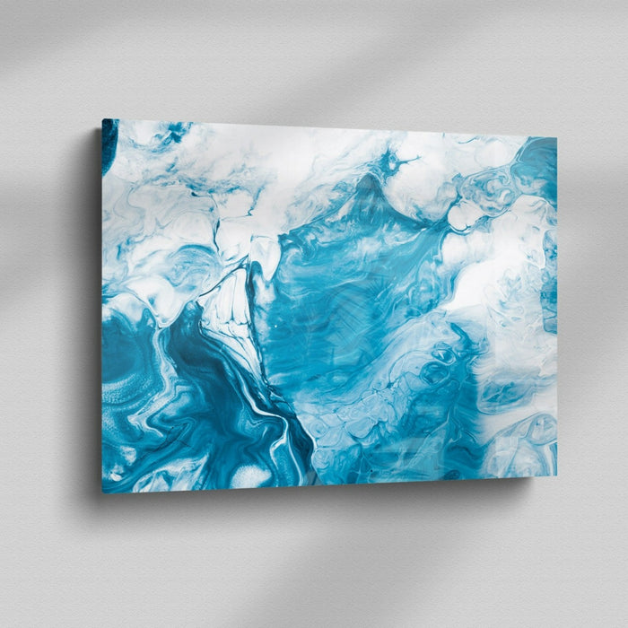 Glass Print Abstract Cloudy Blue Marble