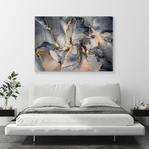 Printed Glass Wall Art - Luxury Abstract Marble Fluid
