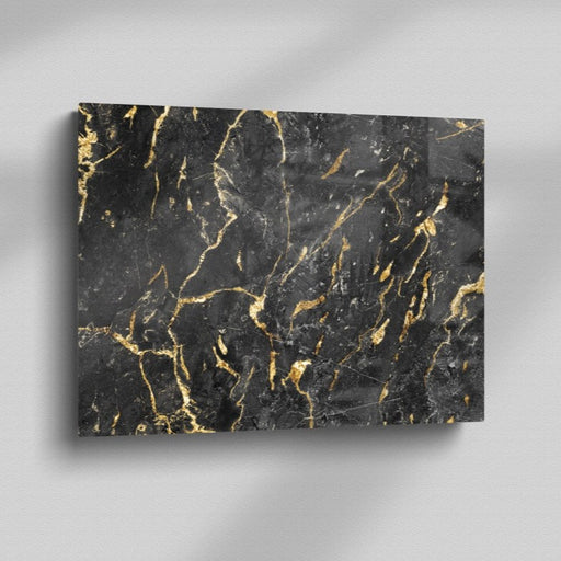 Printed Glass Wall Art - Grey Gold Textured Marble 