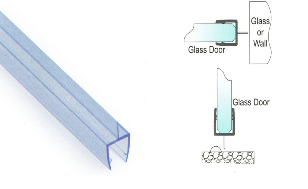 2,400mm Translucent Glass Seals for 8mm Glass