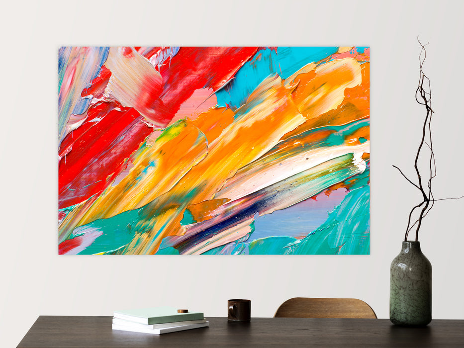 Printed Glass Wall Art - Abstract Brush Strokes 588