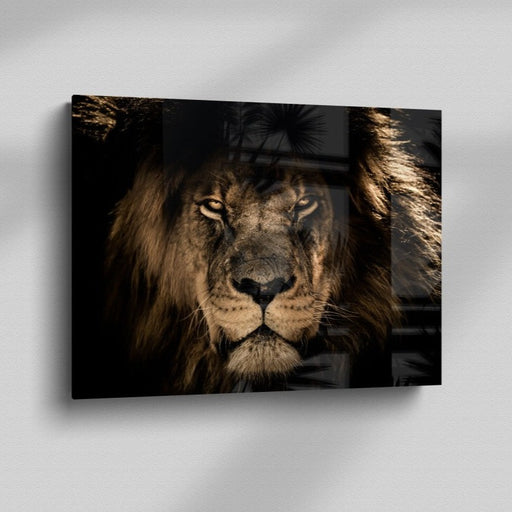 Printed Glass Wall Art - Lion in the wild