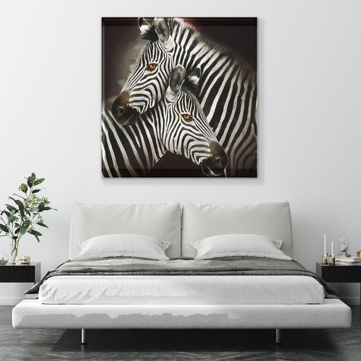 Printed Glass Wall Art - Modern Zebra Painting 