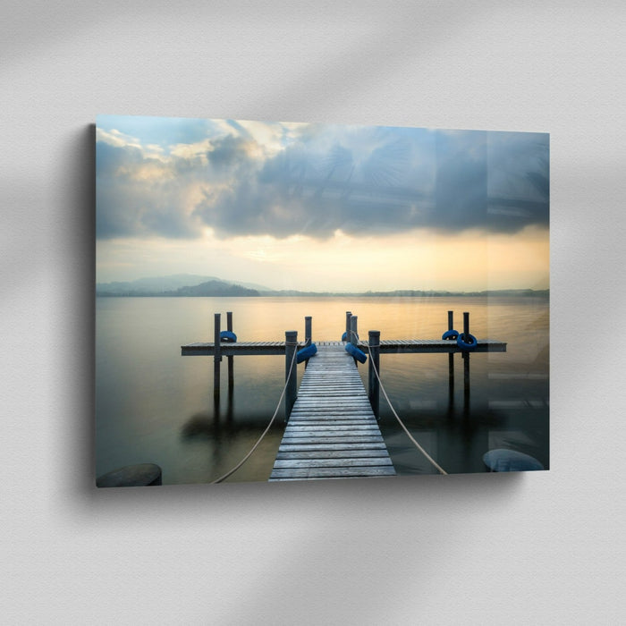 Glass Print Pier in the Sunset