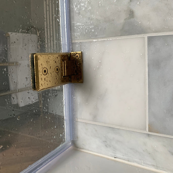 Toughened Glass Bath Screen with Brass Hinges