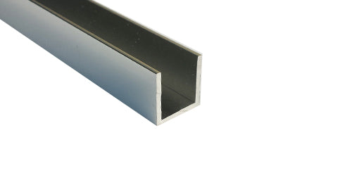 2,500mm Electro Polished Aluminium Glazing Channels up to 12mm Glass