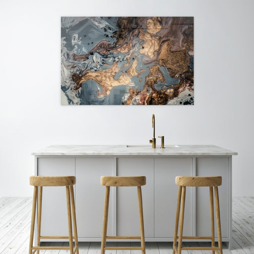 Printed Glass Wall Art - Copper Marble
