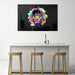 Printed Glass Wall Art - Abstract Multicoloured Graffiti Lion with Paint Splatters