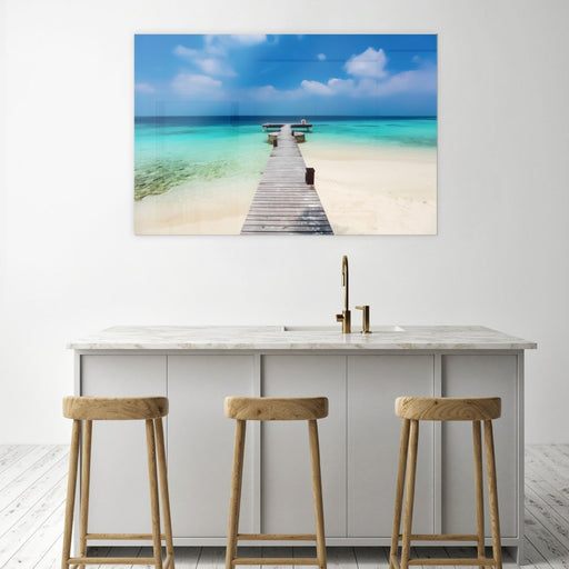Printed Glass Wall Art - Blue Lagoon From Pier
