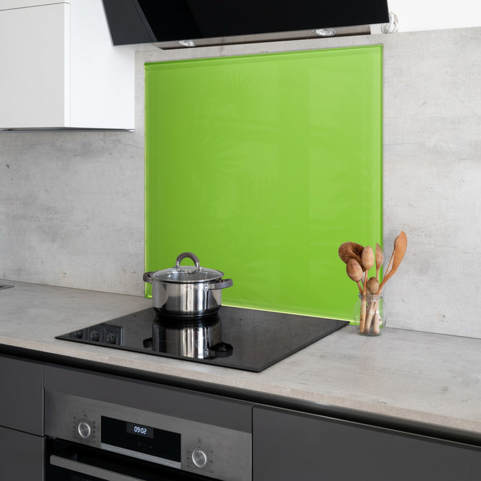 Glass Kitchen Splashback - Lime Green