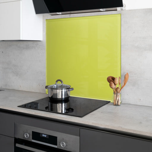 Painted Kitchen Glass Splashback - Lime 