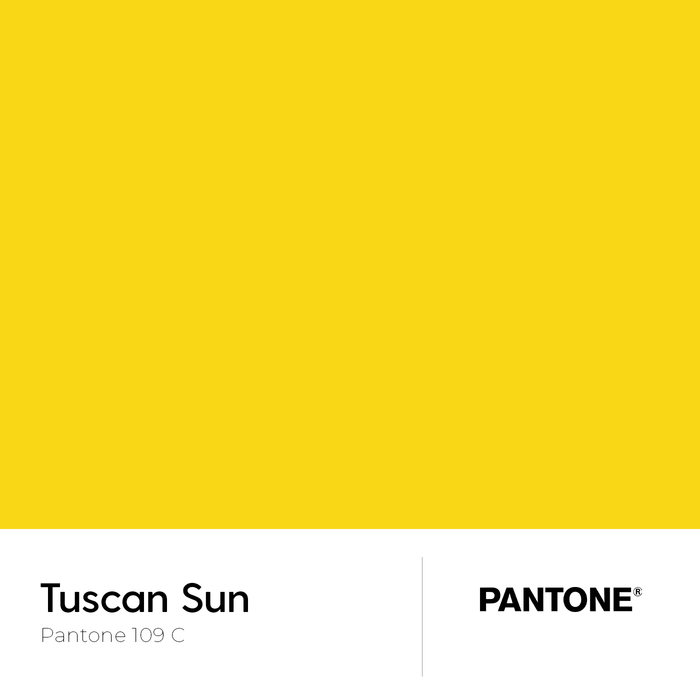 6mm Toughened Painted Kitchen Glass Splashback - Tuscan Sun Yellow 109C Pantone