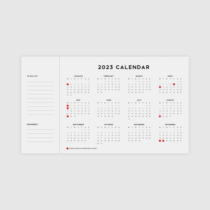 Toughened Glass Desk Calendar 2023